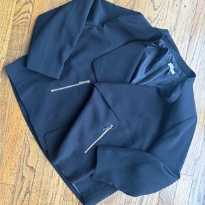 Roz & Ali Black Blazer with Zipper Accents